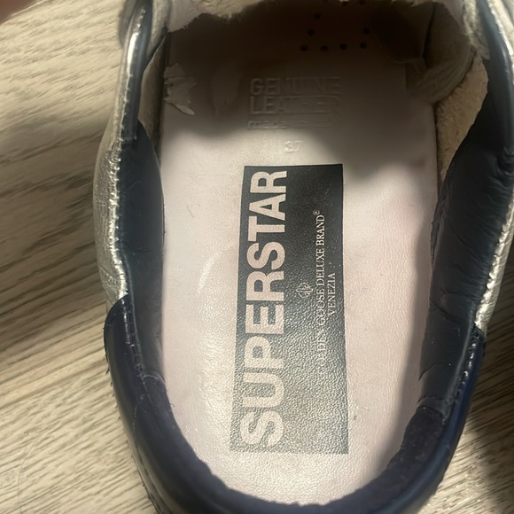 Golden Goose Super Star Metallic Leather Sneakers - Picture 6 of 9